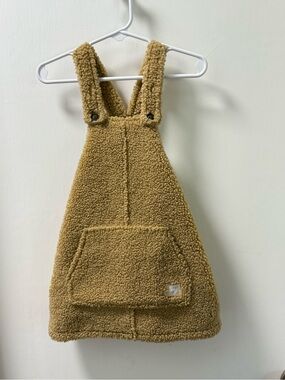 Teddy Fleece overall Dress in Camel
